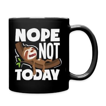 Lustiges Faultier Geschenk - Tasse einfarbig - Schwarz - Rechts