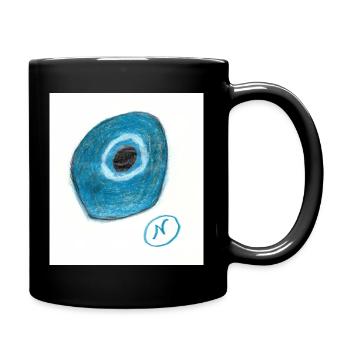 Blue_magic_eye - Full Colour Mug - black - Right