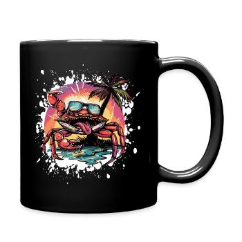 Krebs Krabbe Sommer Urlaub - Tasse einfarbig - Schwarz - Rechts