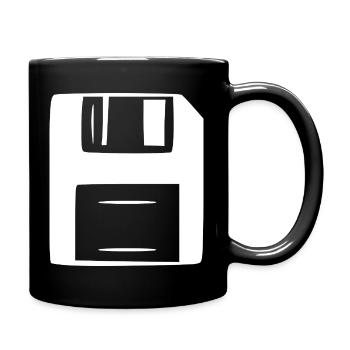 Retro_Vintage_80er_90er_Jahre_Diskette_weiss_Ge - Mug uni - noir - Droite