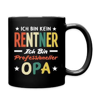 Professioneller Opa Rentner - Tasse einfarbig - Schwarz - Rechts