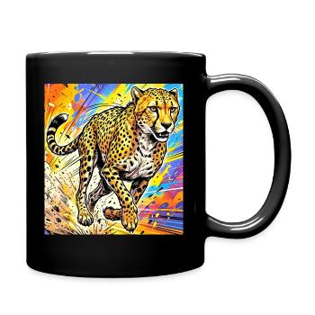 guépard - Mug uni - noir - Droite