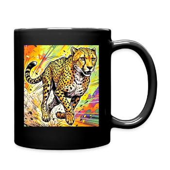 guépard - Mug uni - noir - Droite