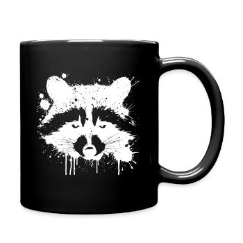 Waschbär-Graffiti spritzt - Tasse einfarbig - Schwarz - Rechts