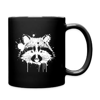 Waschbär-Splash-Graffiti - Tasse einfarbig - Schwarz - Rechts