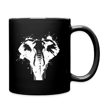 Elefantenkunst Splash White - Tasse einfarbig - Schwarz - Rechts