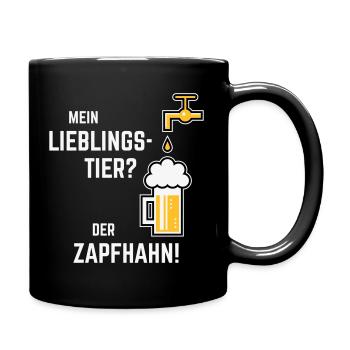 Mein Lieblingstier? Der Zapfhahn! (Bier / 3C) - Tasse einfarbig - Schwarz - Rechts