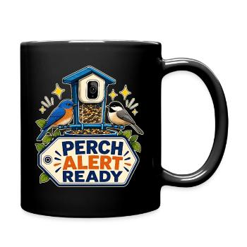 PERCH ALERT READY - Tasse einfarbig - Schwarz - Rechts