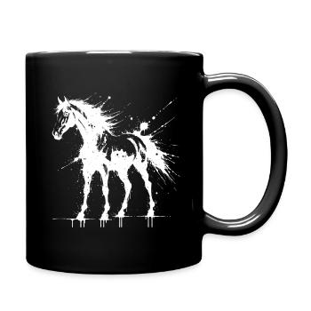 Poney Art Splash Blanc - Mug uni - noir - Droite