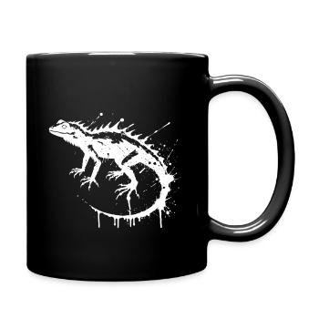 Iguana ink splatter - Full Colour Mug - black - Right