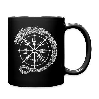 Vegvisir Midgard Serpent - Viking Compass - Full Colour Mug - black - Right