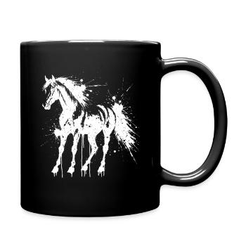 White Splash Horse Silhouette - Tasse einfarbig - Schwarz - Rechts