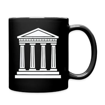 Classic Temple Pillars Silhouette - Full Colour Mug - black - Right