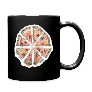 Wassergemalte Pizza Segmente - Tasse einfarbig - Schwarz - Rechts