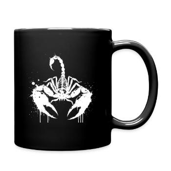 Scorpion ink splatter white - Full Colour Mug - black - Right