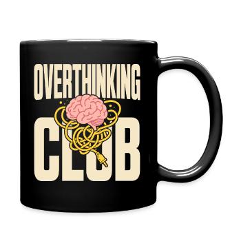 Overthinking Club with chaos of thoughts - Full Colour Mug - black - Right