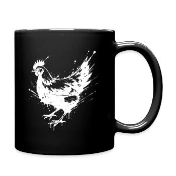 Hen Paint Splash White Splash - Tasse einfarbig - Schwarz - Rechts
