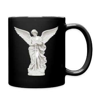 Himmlischer Schutzengel mit Schwert - Tasse einfarbig - Schwarz - Rechts
