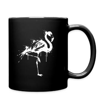 Flamingo Schwarz-Weiß-Spritzer - Tasse einfarbig - Schwarz - Rechts