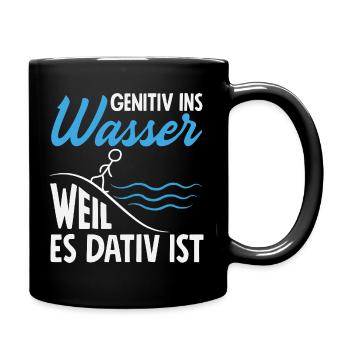 Genitiv Dativ Grammatik - Tasse einfarbig - Schwarz - Rechts
