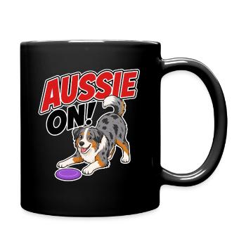 Aussie On! Playful Frisb Dog - Full Colour Mug - black - Right