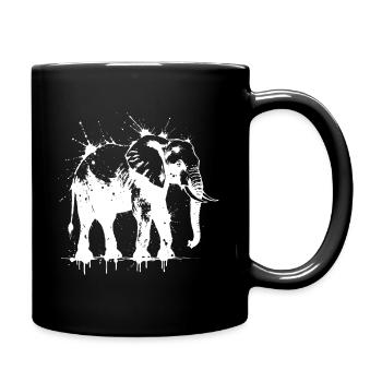 Elephant Splatter Ink White - Full Colour Mug - black - Right