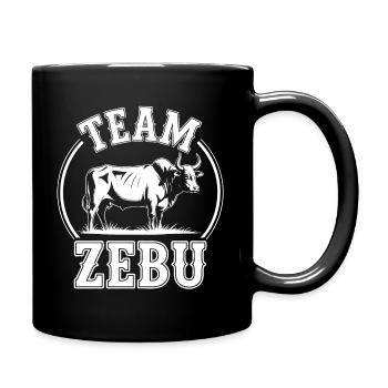 Team Zebu Round Bull Logo - Full Colour Mug - black - Right