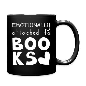 Emotionally Attached To Books, White - Full Colour Mug - black - Right