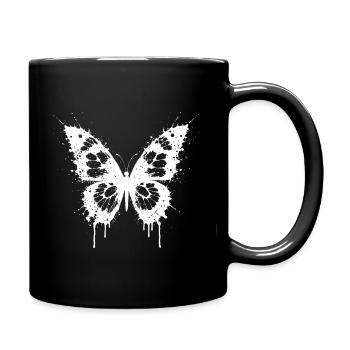 Butterfly in splashes - Full Colour Mug - black - Right