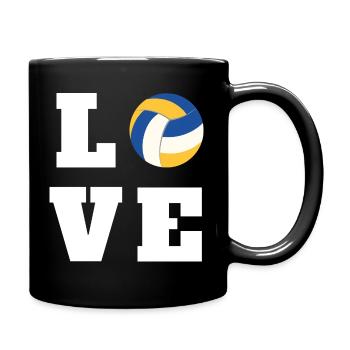 Volleyball Love Gift for Player Mom Coach - Full Colour Mug - black - Right