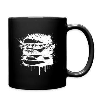 Burger Street Art Blanc - Mug uni - noir - Droite
