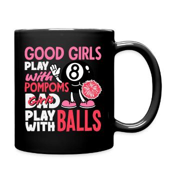 Böse Mädchen Spielen Mit Bällen Billard Lustig - Tasse einfarbig - Schwarz - Rechts