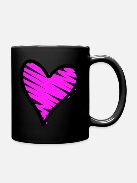 Herz - Tasse einfarbig - Schwarz
