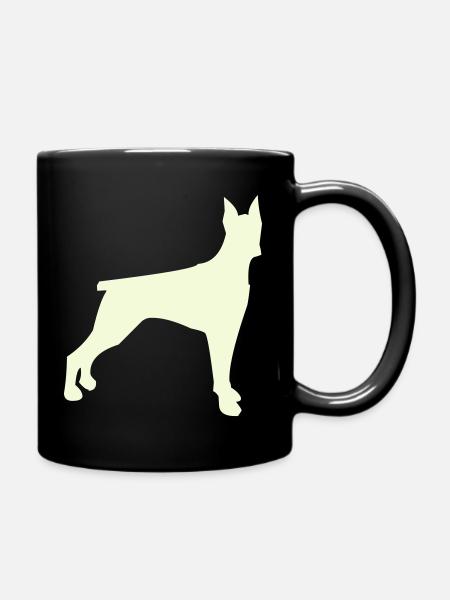 Hundesilhouette im Minimalstil - Tasse einfarbig - Schwarz