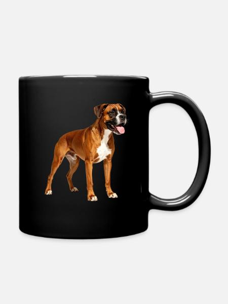 Happy Boxer Profil - Tasse einfarbig - Schwarz