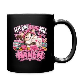 Ich bin dann mal Nähen - Tasse einfarbig - Schwarz - Rechts