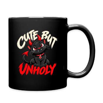 Cute But Unholy Schwarze Katze Gothic - Tasse einfarbig - Schwarz - Rechts