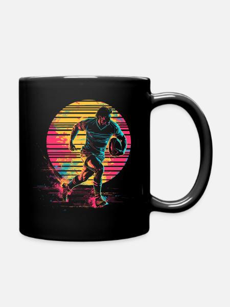 Rugby Retrowave - Tasse einfarbig - Schwarz