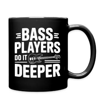 Bassisten machen es tiefer - Tasse einfarbig - Schwarz - Rechts
