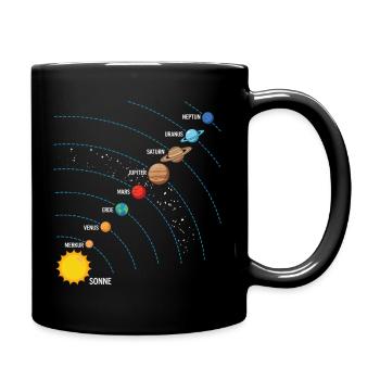 Sonnensystem Planeten Weltraum Astronomie Motiv - Tasse einfarbig - Schwarz - Rechts