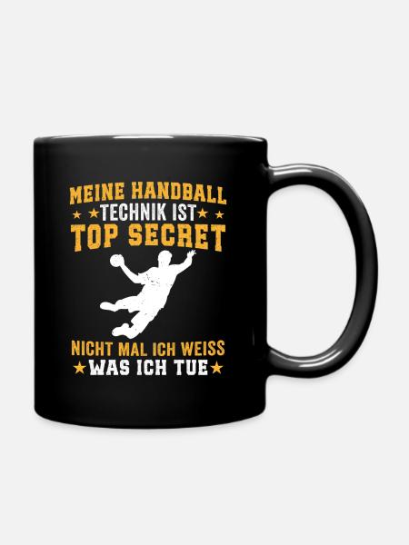 meine handball technik - Tasse einfarbig - Schwarz