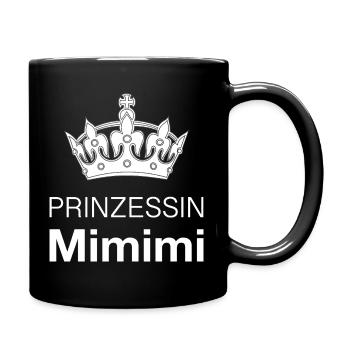 Prinzessin Mimimi Sprüche Humor Heul Leise - Tasse einfarbig - Schwarz - Rechts