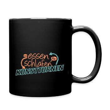 Essen Schlafen Kunstturnen - Tasse einfarbig - Schwarz - Rechts