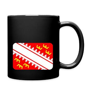 ALSACE FLAG round corner 400 dpi - Tasse einfarbig - Schwarz - Rechts