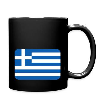 GREECE FLAG round corner 400 dpi - Mug uni - noir - Droite