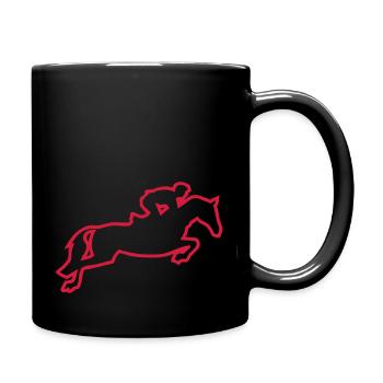 Hindernis springen Reiten trace2 - Tasse einfarbig - Schwarz - Rechts