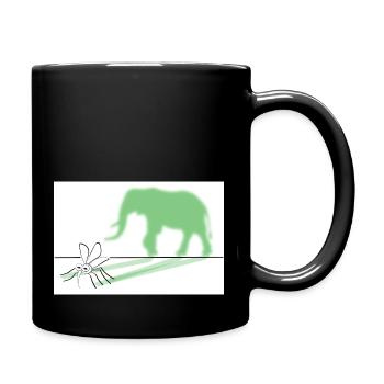 Aus einer Mücke einen Elefanten machen Zeichnung - Tasse einfarbig - Schwarz - Rechts