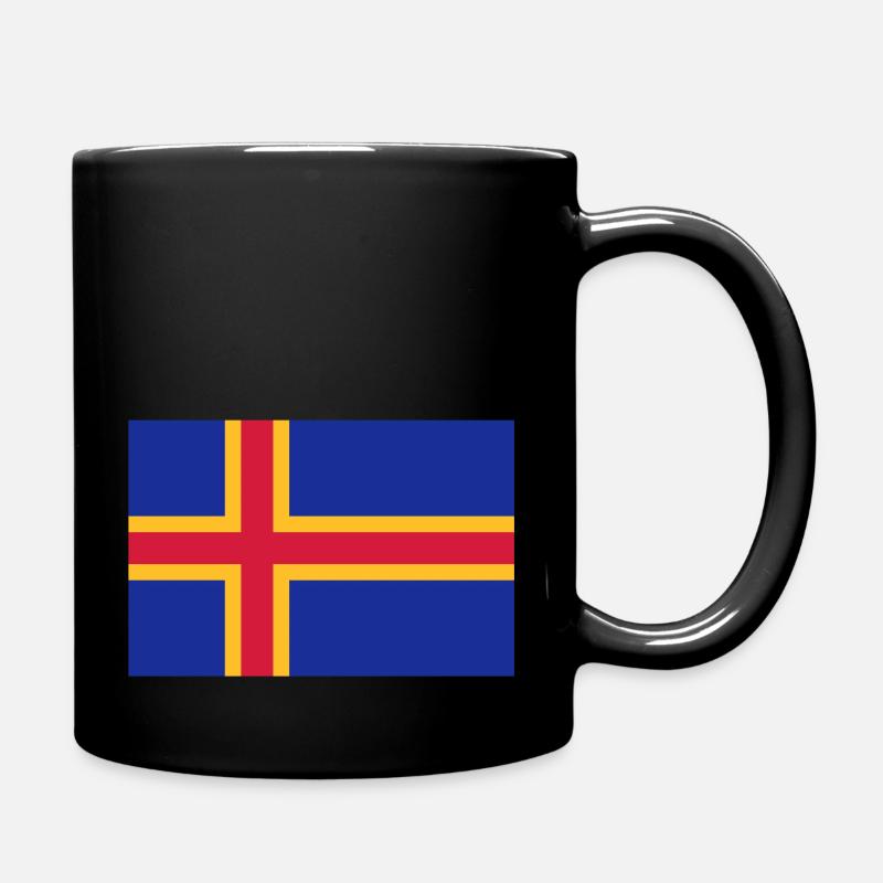 drapeau_aland - Tasse einfarbig - Schwarz