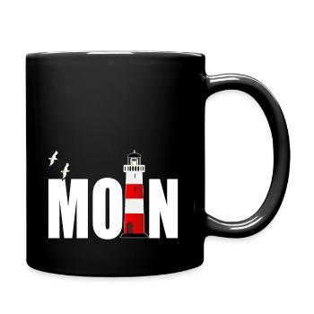 Moin Leuchtturm Hamburg Ahoi Möven - Tasse einfarbig - Schwarz - Rechts