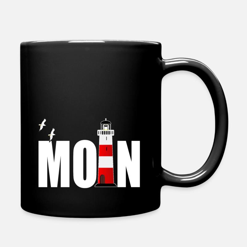 Moin Leuchtturm Hamburg Ahoi Möven - Tasse einfarbig - Schwarz